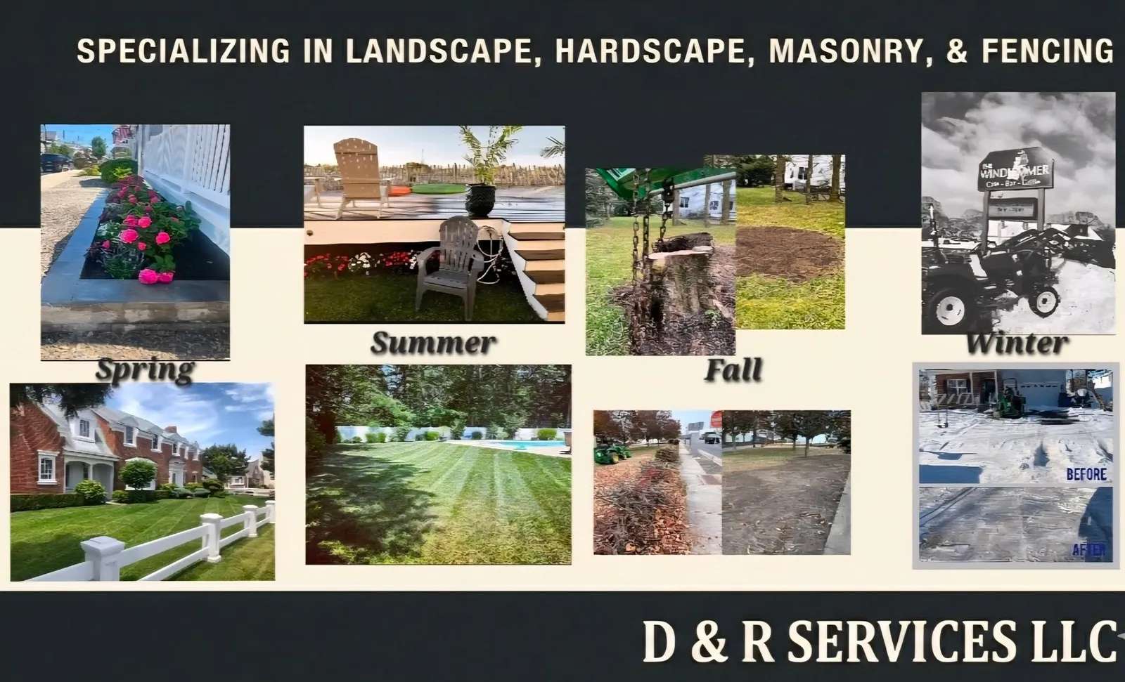 D&R Services landscape, hardscape, masonry and fencing project examples across South Jersey